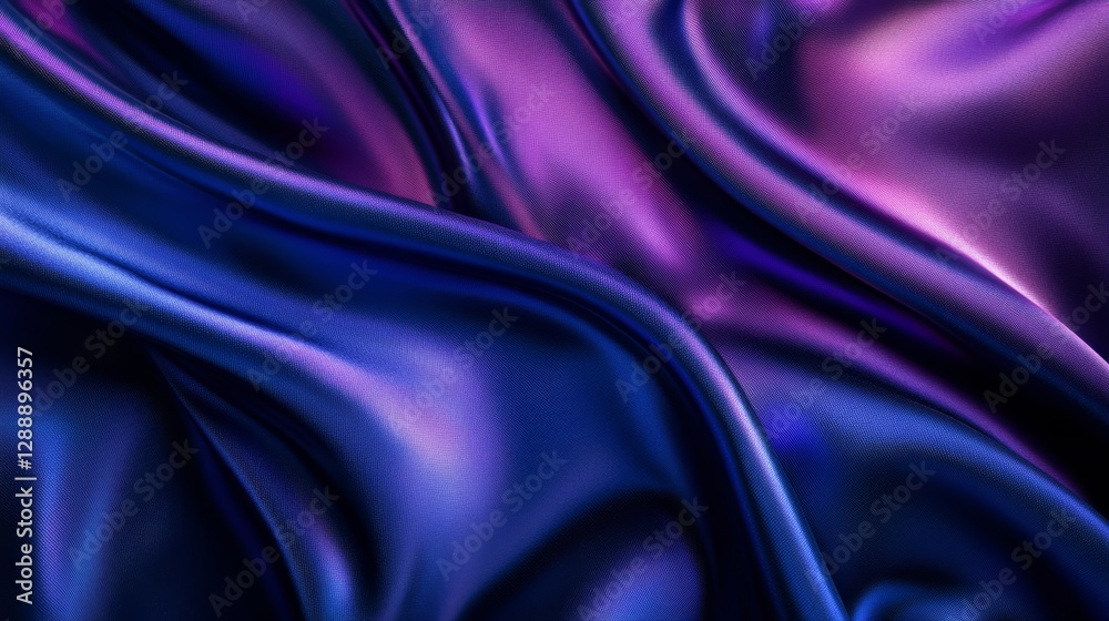 Aufkleber abstract close-up of shiny purple and blue silk fabric with smooth flowing folds. luxury and eleganc
