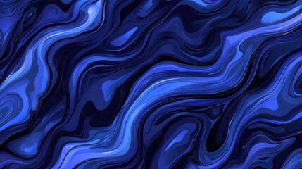 Obraz premium Fluid Blue Waves Abstract Pattern with Dark Background for Design