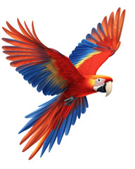 Fototapeta premium Isolated Scarlet Macaw in Flight