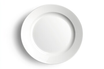 Empty white plate, isolated on white background