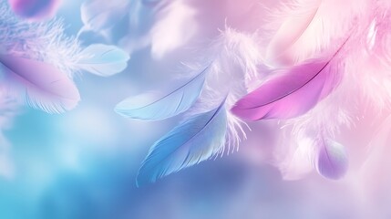 Naklejka premium Soft Blurred Feather Background in Pastel Tones – Ideal for Branding & Wallpapers