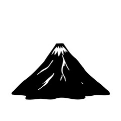Simple Silhouette of a Mountain With Snow Peak