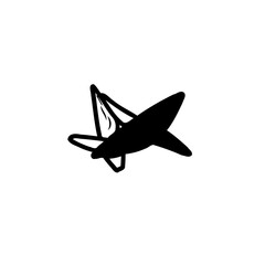 Stylized Aircraft Icon in Black Silhouette Art
