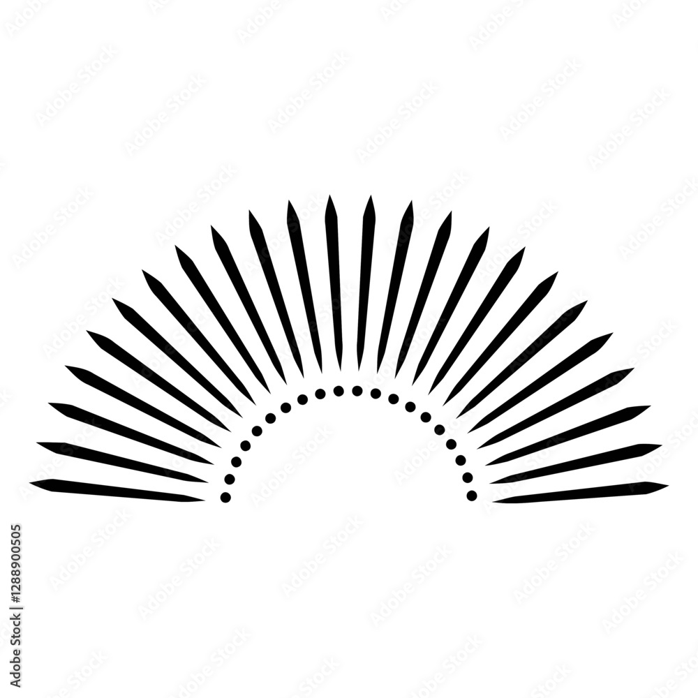 Poster abstract sunburst design: an abstract design featuring a sunburst pattern, with radial lines emanati