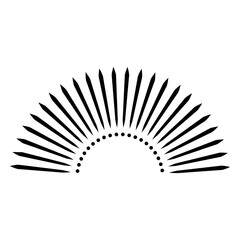 Abstract Sunburst Design: An abstract design featuring a sunburst pattern, with radial lines emanating from a central curved row of dots, creating a striking visual effect