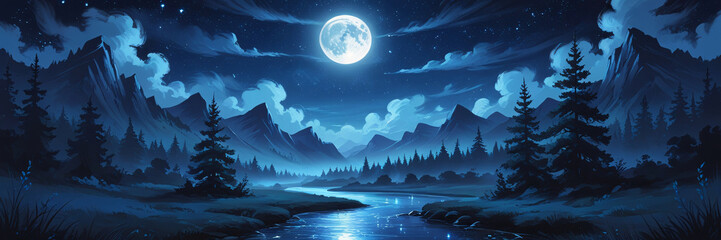 Full-moon Over The Mountains