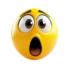 Isolated Exaggeratedly Surprised Yellow Emoji Face