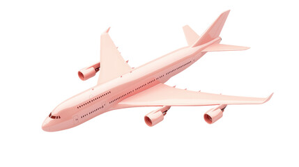 Naklejka premium Isolated Rose-Colored Wide Body Passenger Airplane