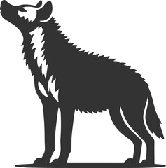 A hyena standing on its hind legs, sniffing the air vector animal silhouette