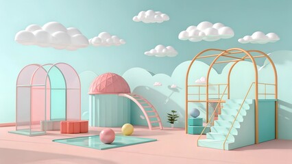 A baby girl enjoys summer play amongst park trees under a sunlit sky