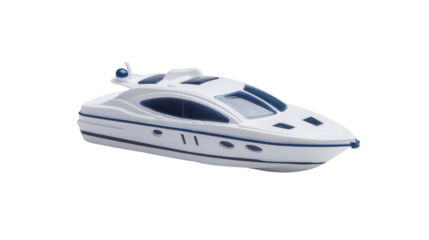 Serene minimalist design of white boat on green and yellow water background white