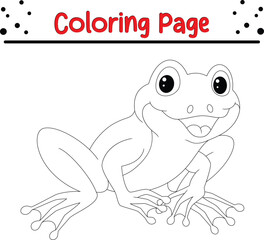 Happy Frog coloring page. animal coloring book page for kids
