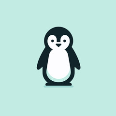 A simple and minimalist penguin illustration with clean lines and a modern aesthetic. Ideal for logos, educational designs, and creative projects.