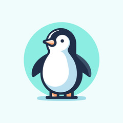 A minimalist penguin illustration, featuring a simple and modern design. Perfect for creative projects, branding, or educational materials.