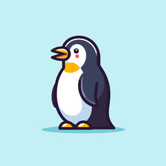 A minimalist penguin illustration, featuring a simple and modern design. Perfect for creative projects, branding, or educational materials.
