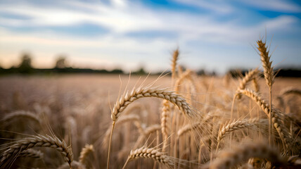Fototapeta premium wheat field in the morning