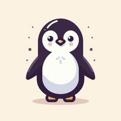 A minimalist penguin illustration, featuring a simple and modern design. Perfect for creative projects, branding, or educational materials.