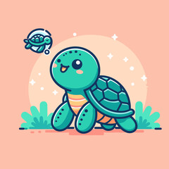 A minimalist illustration of a turtle, featuring a simple and clean design with a modern aesthetic. Perfect for creative projects, logos, or educational materials.