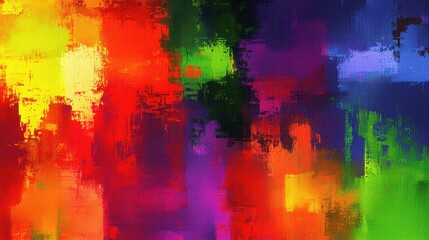 Vibrant Abstract Background with Brush Strokes in Mixed Colors