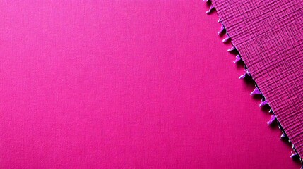 Vibrant Magenta Fabric Texture with Smooth Finish and Decorative Edges