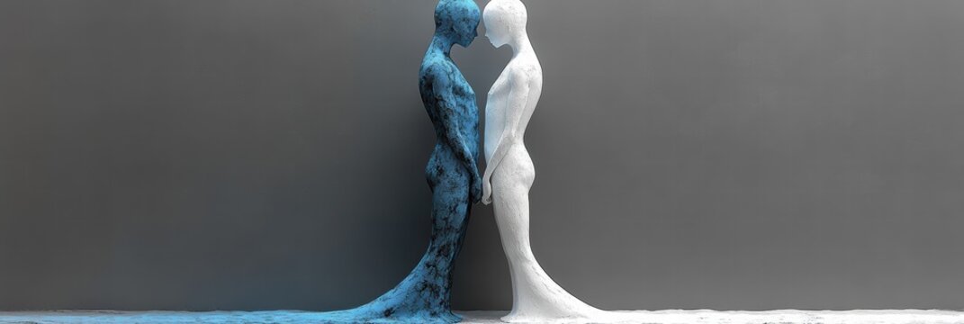 Figures representing unity and connection in an artistic display