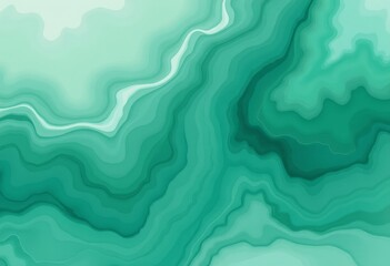 Fototapeta premium Abstract Green Wavy Pattern Depicting Ocean Surface with Light Reflections