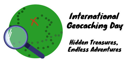 International Geocaching Day, Idea of ​​horizontal poster or banner design