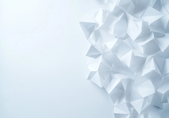 Obraz premium Digital white abstract background with embossed 3D hexagons