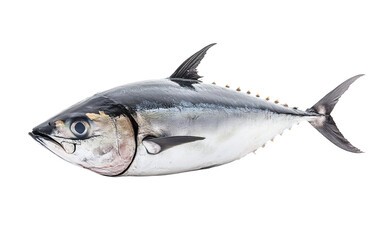 Fototapeta premium Fresh atlantic bluefin tuna on transparent or white background,png