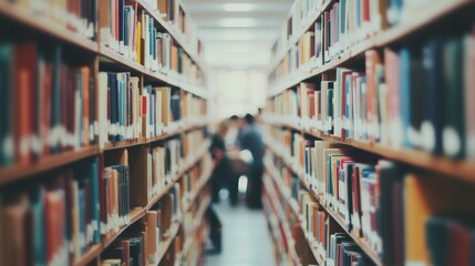A group of students studying together in a library surrounded by books, collaborative and academic mood,