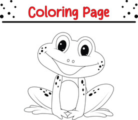 Happy Frog coloring page. animal coloring book page for kids