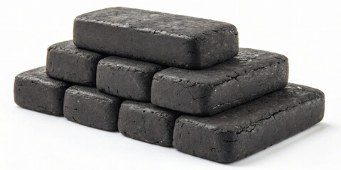 Charcoal Briquettes in Neat Stack