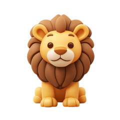 Fototapeta premium 3D vector icon of Lion isolated on transparency background