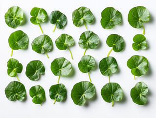 Obraz premium Photo of Gotu kola Centella Leaves Isolated on White Background