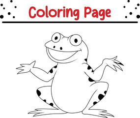 Happy Frog coloring page. animal coloring book page for kids