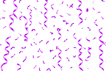 Festive Purple Confetti PNG Render on Transparent Background