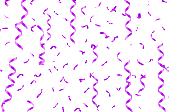 Festive Purple Confetti PNG Render on Transparent Background