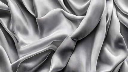 Fototapeta premium Abstract Close-Up of Soft Monochrome Fabric with Intricate Folds and Textures in High Contrast