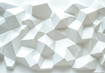 Fototapeta premium Minimalist white background with 3D hexagonal shapes