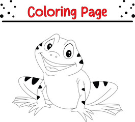 Happy Frog coloring page. animal coloring book page for kids
