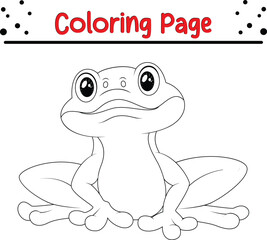 Cute Frog coloring page. animal coloring book page for kids