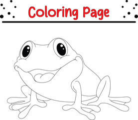 Frog coloring page. animal coloring book page for kids