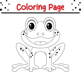 happy Frog coloring page. animal coloring book page for kids