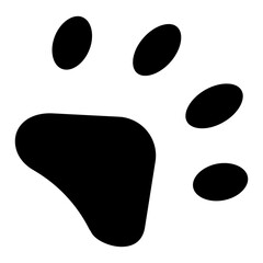 Obraz premium Paw Print Icon – Animal and Wildlife Protection Symbol Representing Pet Care and Conservation with Transparent Background