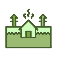 Renewable resources eco home icon