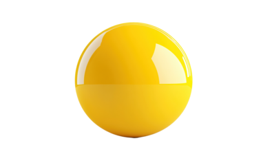 Floated round yellow ball on transparent or white background,png