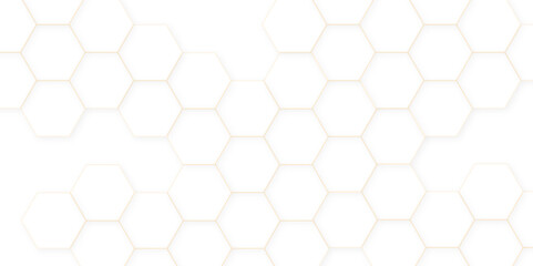 Fototapeta premium Abstract white background. Luxury white pattern with hexagons. abstract 3d hexagonal background. modern background with hexagons. Geometric mesh cell texture. modern futuristic wallpaper.