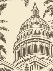 Tileable Vector Illustration of the Capitol Building