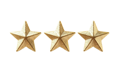 Gold rating star on transparent or white background,png