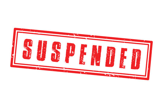 Grunge red suspended square rubber seal stamp on white background